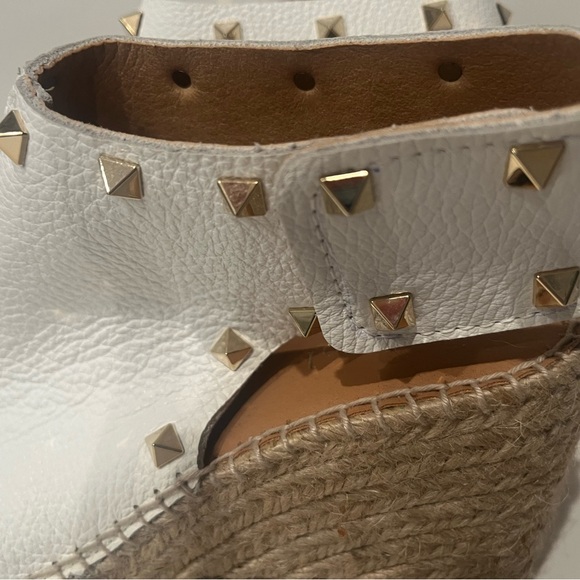 White Studded Espadrille Sandals Worn Once - Picture 3 of 6